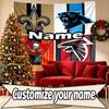 Custom Name Personalized NFL Print Tapestry, Wall Art Decor, Bedroom, Dorm, Apartment, LivingRoom, Party Backdrop, Gift for Birthday