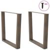 Dining Table Legs V Shape 2 Pieces Natural Steel 90 x (72 73.3) cm Steel