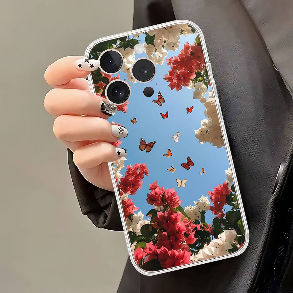 Чехол для телефона «Свежие маленькие цветы» для IPhone 17 16 15 14 Plus 13 12 11 Pro Max, задняя крышка телефона, прозрачный противоударный чехол