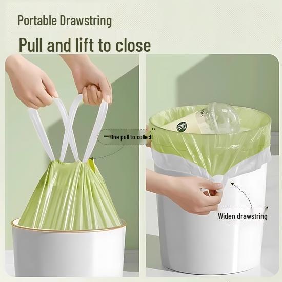 Mugwort Mosquito & Insect Repellent: Durable, Thickened Kitchen Drawstring Bag with Garbage Deodorizer, Large Roll, Easy-Tear Design