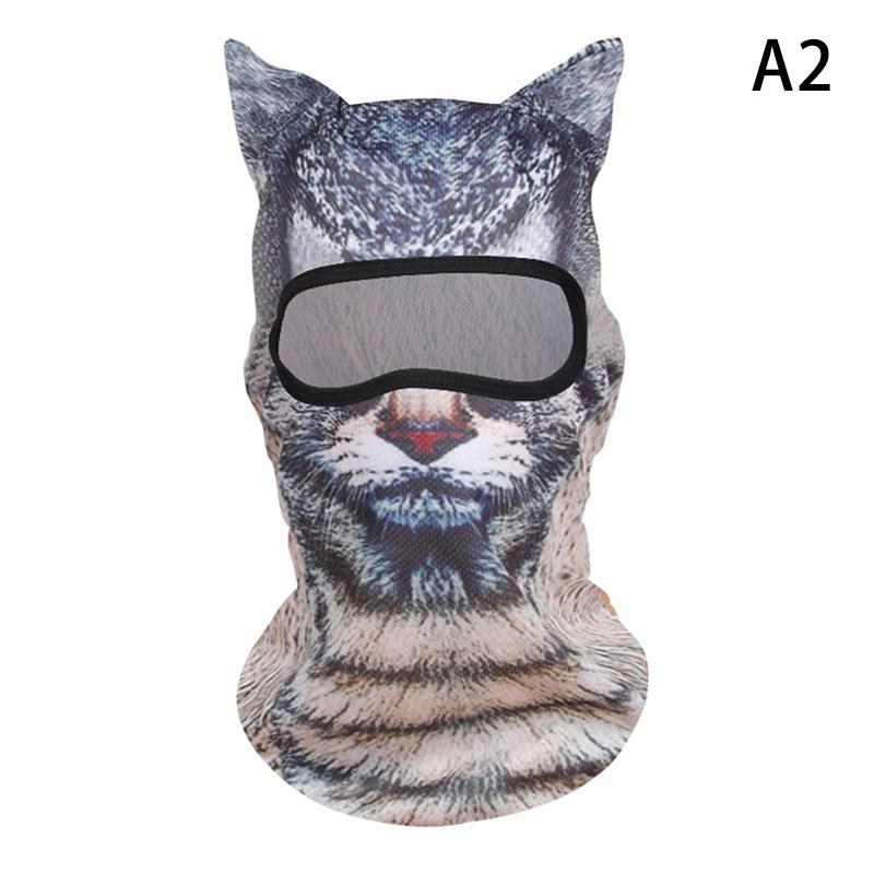 3D Кошка Лыжный Балаклаваживотное Маска для лица Полностью закрывающая лицо Капюшон Маска Милая Животнаябалаклава Мотоциклетный Мотокросс Лыжный Сноуборд Шапка