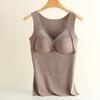 Women's German Velvet One-Piece Warm Vest Top with Built-in Bra for Autumn and Winter