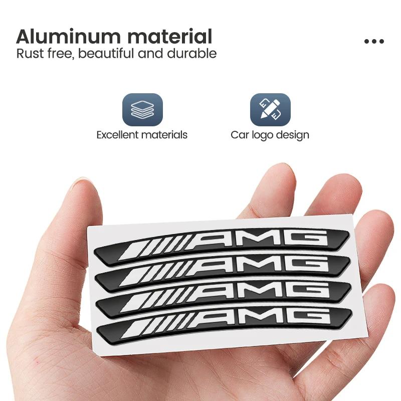 2025 Горячие 3D Алюминиевые Наклейки на Диски Колес Стиль Автомобиля Аксессуар для Модификации Автомобиля Для Mercedes Benz AMG A B R G Класса GLK GLA CLA GLB GLC