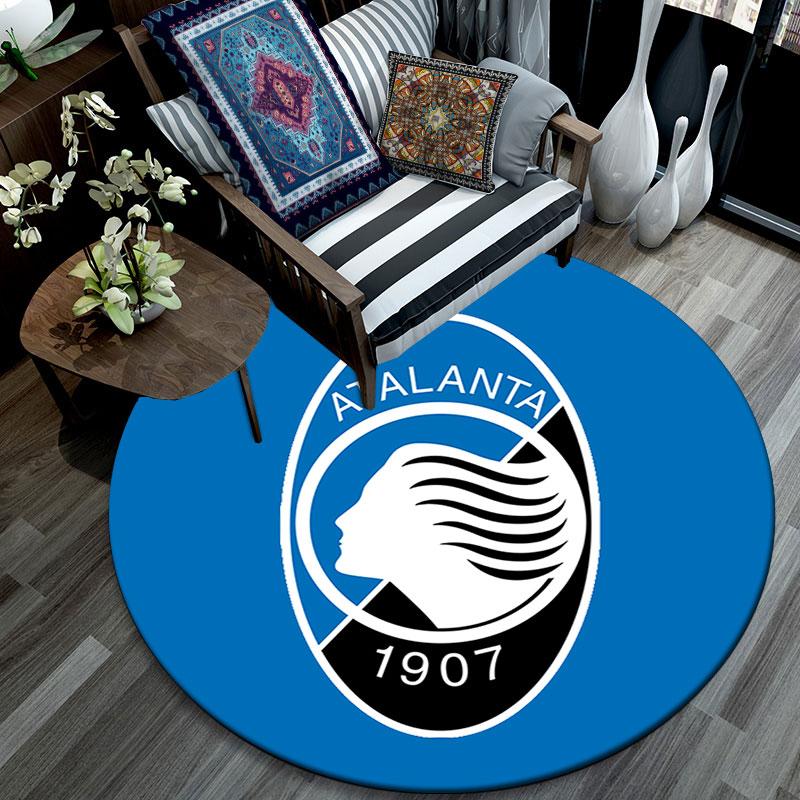 Круглый ковер с принтом Atalanta BC, Нескользящий моющийся круглый ковер для гостиной, спальни, игровой комнаты, Декор для спортивного болельщика, Праздничный подарок на день рождения