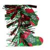 Santa Claus Snowflake Door Hangers 78.7 Inch Green Red Christmas Tinsel Garland, Metallic Twist Hanging Holiday Party Ornaments Garland with