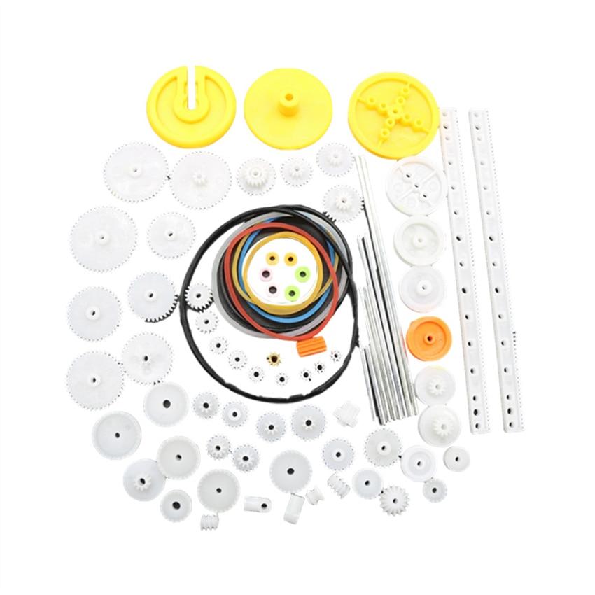 82PCS/Set Plastic Gear Package Kit for Toy Motor Car Robot Various Gear Axle Belt Bushings DIY Gear Assortment Accessories Set