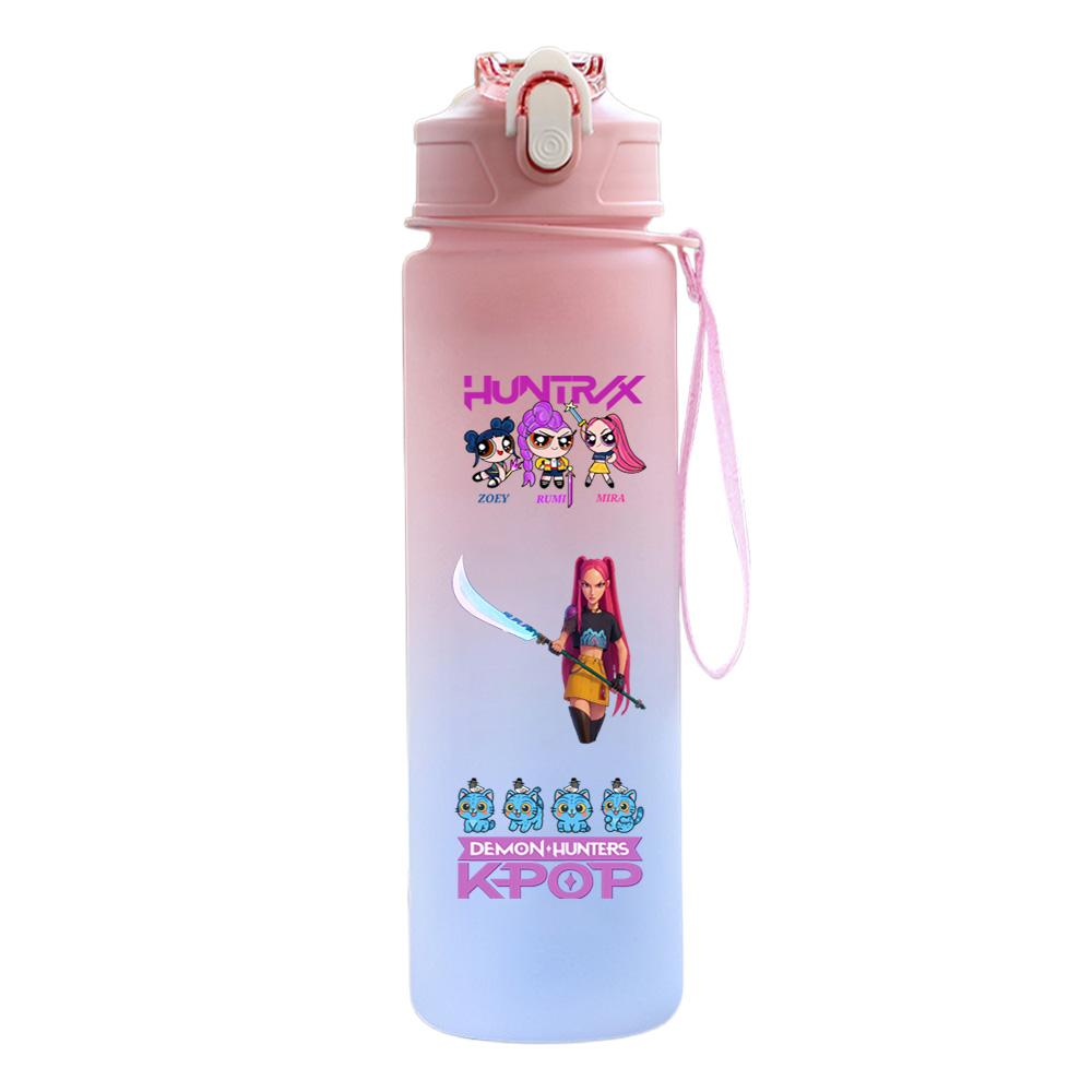 750Ml Water Bottle Demon Hunters Printed Large Capacity Drinking Cup Portable Outdoor Sports Water Cup Children Kid Gift