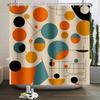 Geometric Line Round Color Block Shower Curtain Artistic Styling Simple Modern Polyester Shower Curtain Bathroom Decoration