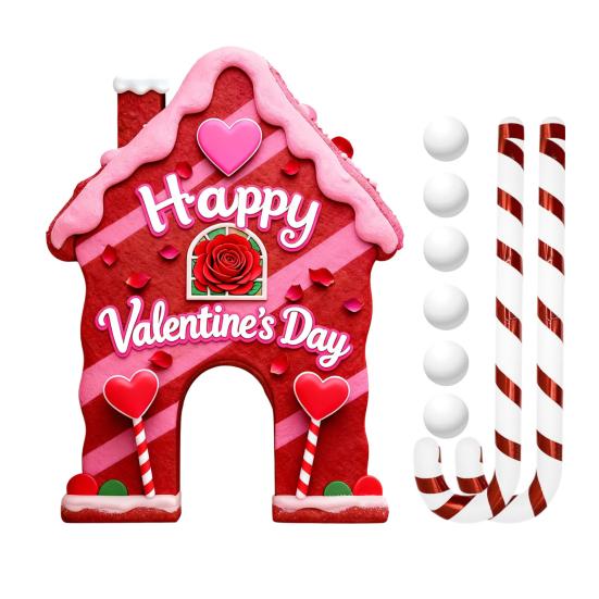 Набор для игры в гольф «Пряничный леденец» на День святого Валентина, поле для мини-гольфа с клюшкой и 6 мячами для веселья на семейной вечеринке в помещении, дома, в офисе