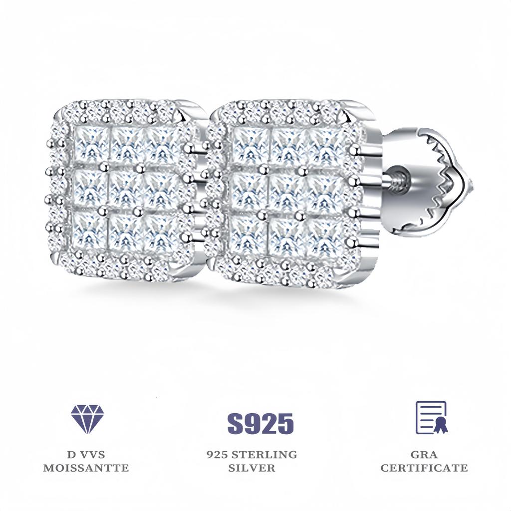 Certified D VVS1 Moissanite Stud Earrings 925 Sterling Silver 0.01ct-0.08ct New
