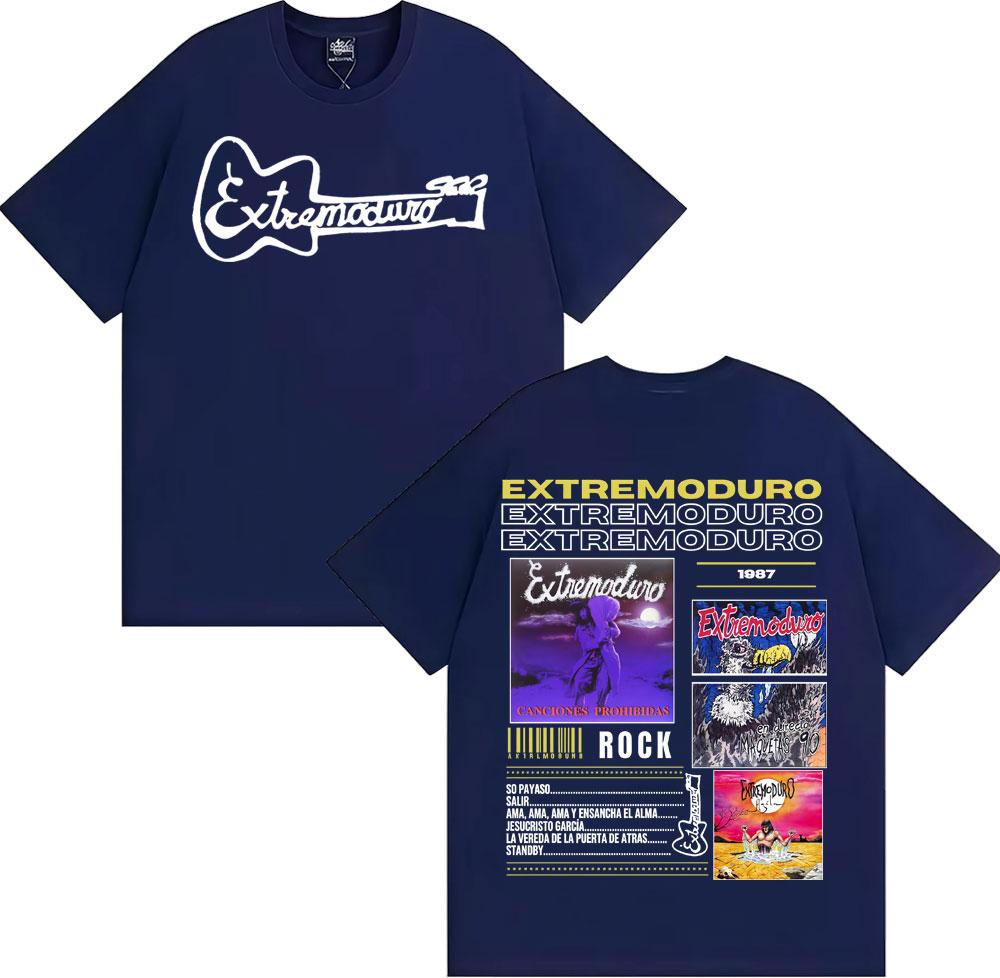 Rock Band EXTREMODURO Album Cover Tshirts for Unisex Retro 90s Hip Hop Classic T Shirt Summer Tops Oversized Short Sleeve Tshirt