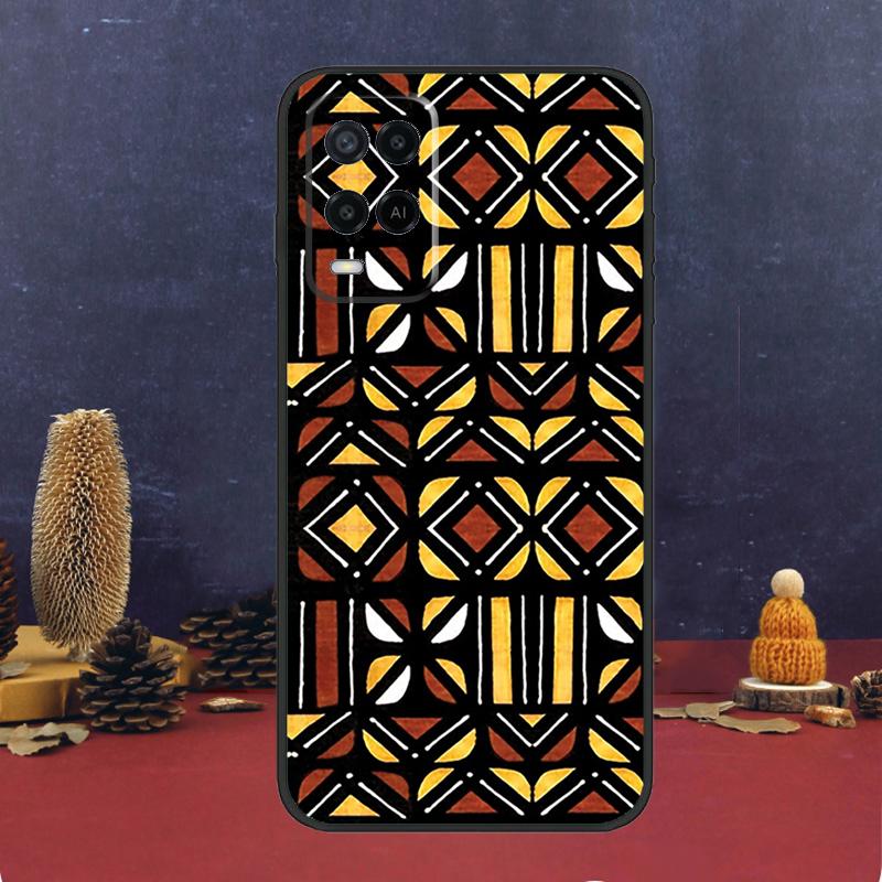 African Wax Print Design For OPPO A54S A74 A94 A58 A78 A98 A16 A76 A96 A15 A17 A77 A5 A9 A52 A72 A79 A53S A57S Case