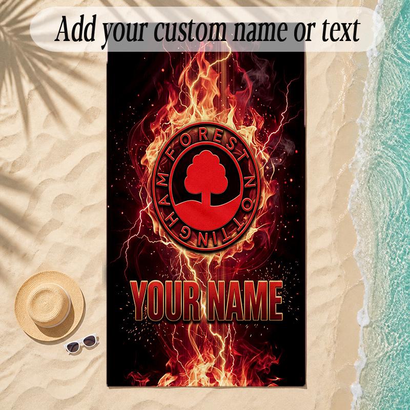 Beach TowelNottingham Forest FC Custom Name Text Personalized Soft Towel for Beach Pool Indoor Home Decor Gift