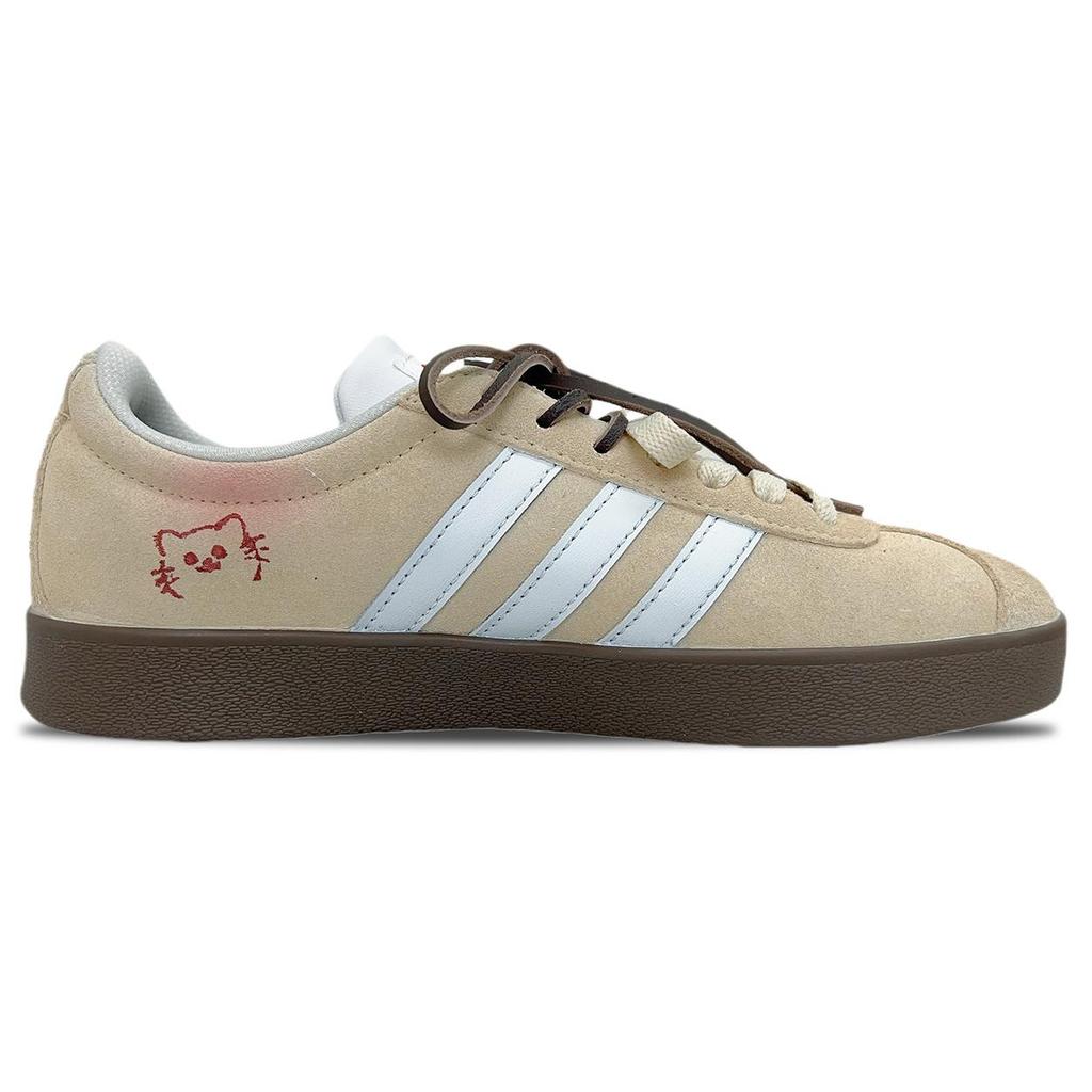 adidas VL COURT 2.0 Замшевая амортизация Устойчивость к истиранию Низкие кеды для скейтбординга Унисекс Абрикосовый HQ1802(Команда1248- )