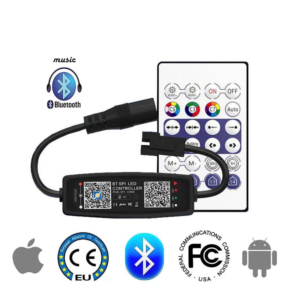 Контроллер светодиодов WS2812B Bluetooth Музыка Для SK6812 WS2811 WS2812 APA102 Пиксельная светодиодная лента Приложение Пульт 24/28 кнопок DC5-24V