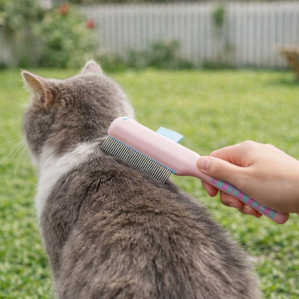 Efficient Cat Hair Remover Comb Bear Shape Cat Grooming Brush Self Cleaning Comb Remove Lice