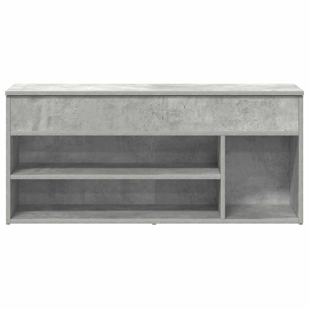 Shoe Bench Concrete Grey 102 x 30.5 x 45 cm Engineered Wood