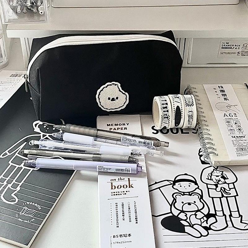 Cute Canvas Cosmetic Storage Bag Wallets Women Makeup Organizer School Stationery Bag Large Capacity Pencil Cases Pouch