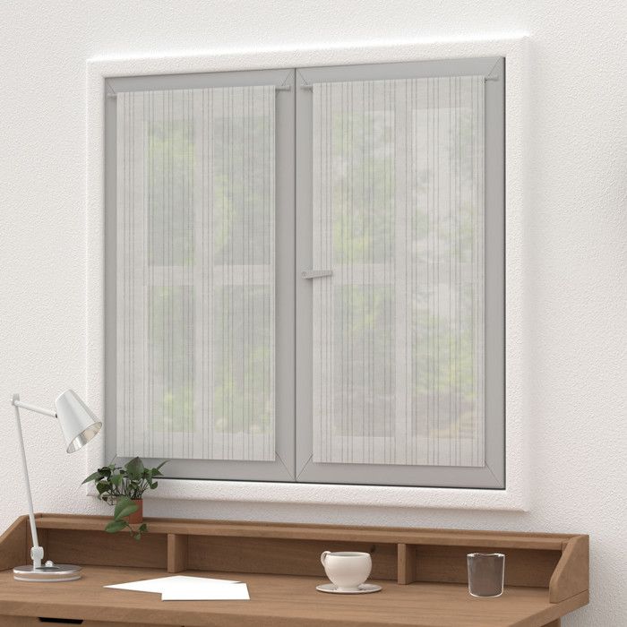 Pair of 45x90 Cm BELLA Silver Curtains, by Soleil D'ocre