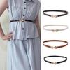 Women Belt Adjustable Imitation Leather Rose Pattern Buckle Waistband Dress Shirt Sweater Coat Accessory
