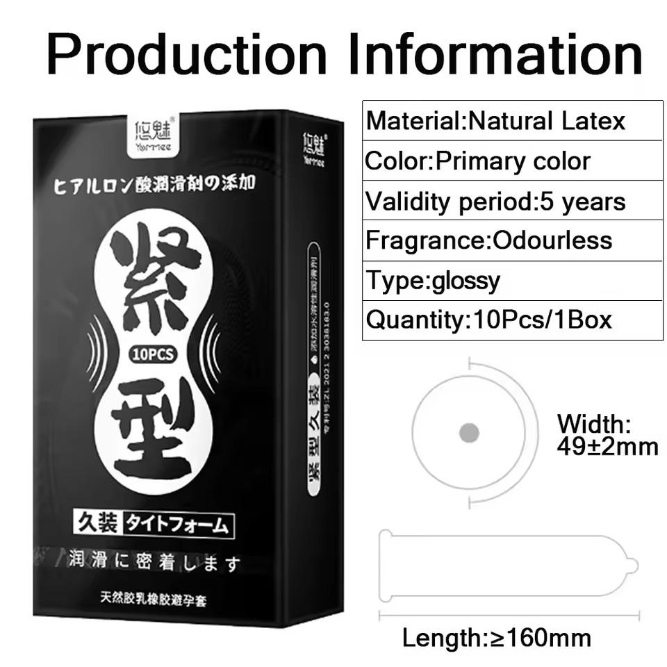 45/49 мм Маленькие плотно прилегающие презервативы для мужчин Маленький размер Натуральный латекс Гладкий презерватив Гиалуроновая кислота Насадка на пенис для взрослых Инструмент для любовного секса