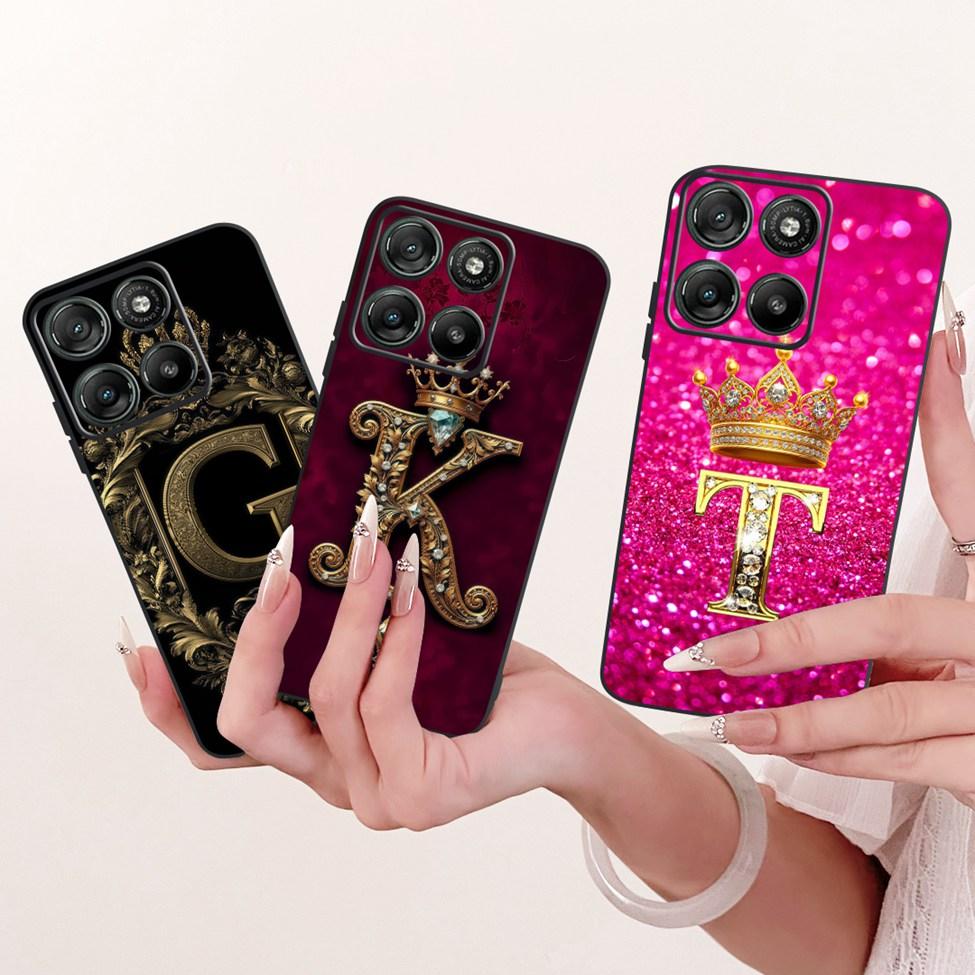 Phone Case For Moto G67 Power 5G Cover Silicone Luxury Letters Crown Soft Funda For Motorola Moto G67 Power 5G Casing