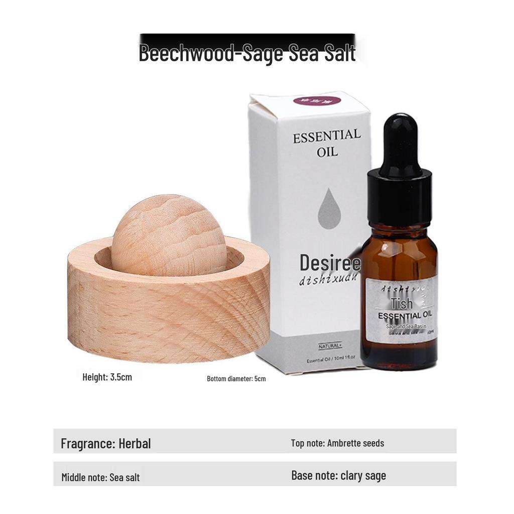 Round Wood Aromatherapy Diffuser - Long-Lasting Essential Oil and Car Fragrance Ornament for Home and Bedroom.