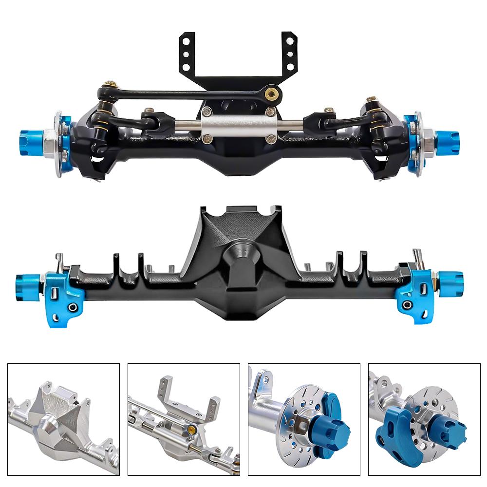 1/24 SCX24 Aluminum Front Rear Straight Axle With Hydraulic Steering Link for SCX24 Deadbolt 90081 C10 JEEP Gladiator