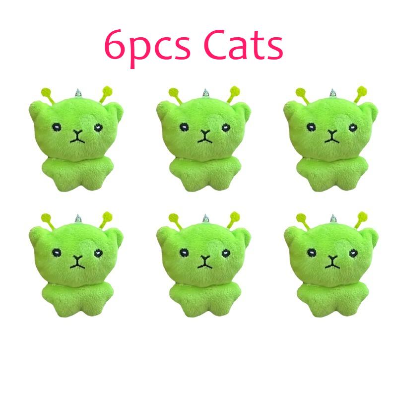 Kawaii Alien Cat Plush Pendant Super Soft Pp Cotton Plushie Dolls Keychain Mini Toy Backpack Decor Gift