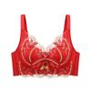 Benming Year Red Bridal Push-Up Bra Set for Women - Adjustable, Small Chest