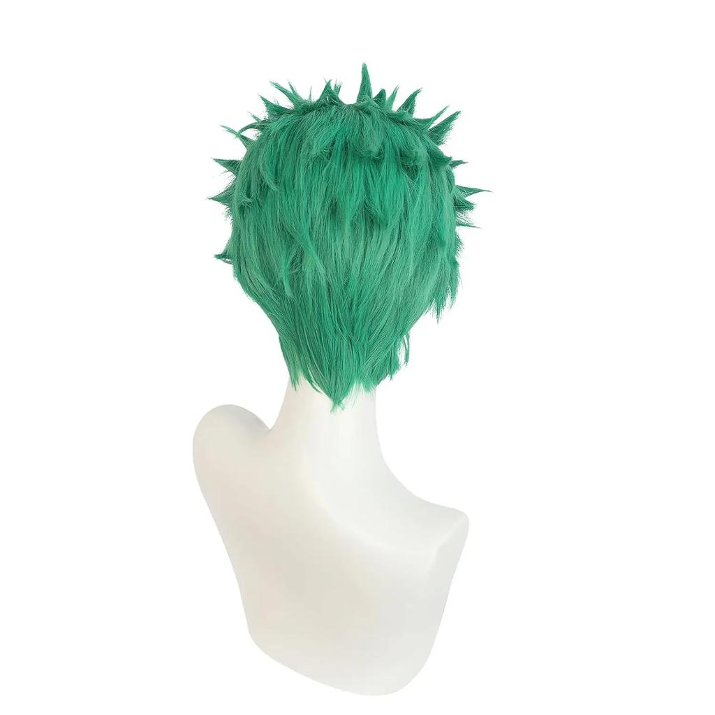 Аниме Парик Зоро Парик Мужской Короткий Зеленый Слоистый Парик Мальчики Термостойкий Синтетический Хэллоуин Вечеринка Косплей Парик