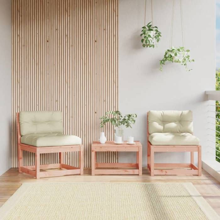 VidaXL Canapés de Jardin sans Accoudoirs et Coussins 2 pcs, Siège de Terrasse avec Dossier, Meuble de Patio Extérieur, Bois 844707