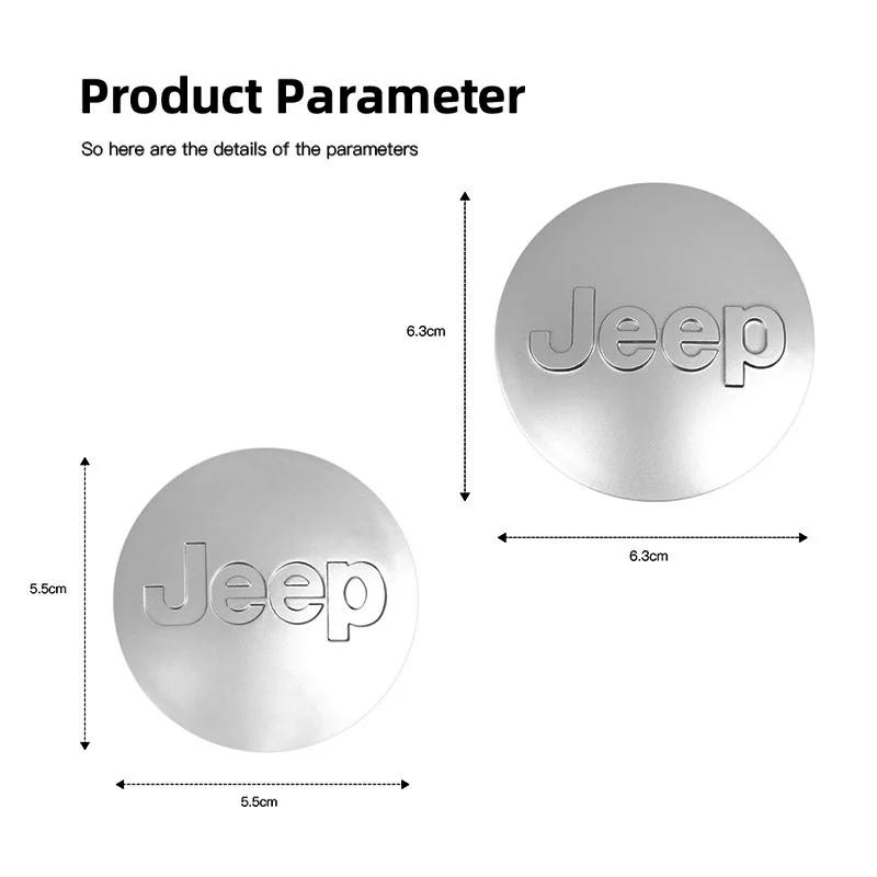 For Jeep 4Pcs Car Wheel Hub Cover Rim Center Cap Auto Accessories For Jeep Grand Cherokee Wrangler JK Gladiator Compass Reneg