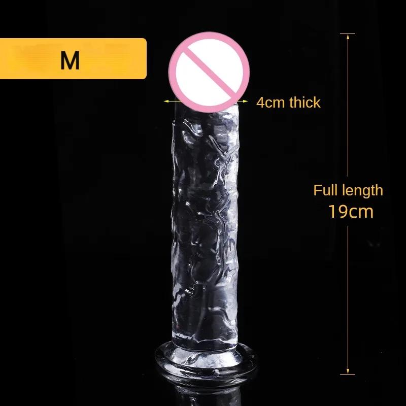 Большой кристаллический желе, реалистичный прозрачный фаллоимитатор на присоске, огромный прозрачный пенис, член, анальный продукт, секс-игрушки для женщин, лесбиянок для взрослых