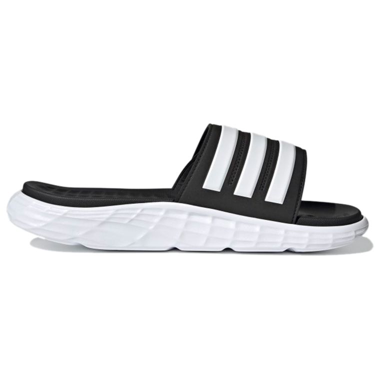 adidas Шлепанцы Duramo Sl Удобные Универсальные Прошитые Противоскользящие Сандалии-слайды Унисекс Шлепанцы Черные Белые FY8786