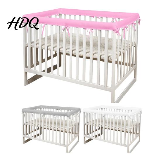Crib Bumper With Fixing Straps 1 Set Breathable Mesh Rail Cover Soft
