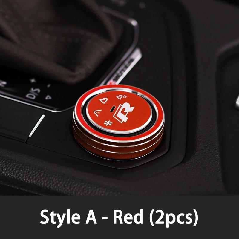 LMN1 VW 2026 Hot 2Pcs 3D Aluminum Interior Driving Mode Knob Ring Decorative Stickers For VW Volkswagen Tituan Tharu TAYRON T-ROC Car