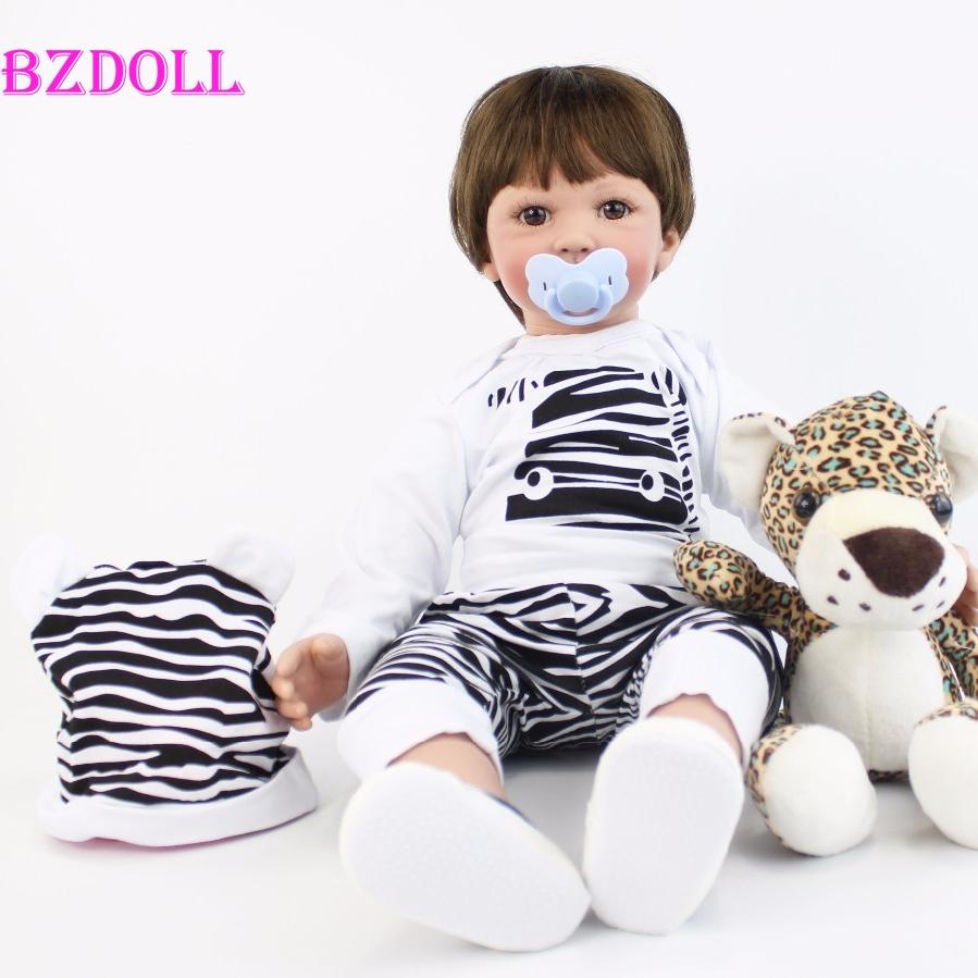 BZDOLL 60 см кукла реборн для мальчиков и девочек-партнеров (Тканевый корпус, мягкая силиконовая конечность) Реалистичная 24-дюймовая малышка Alive Bebe