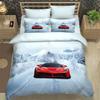Пододеяльник King Queen Supercar 3D для одного человека, двойной пододеяльник, комплект постельного белья из полиэстера для детей, подростков, взрослых с наволочкой