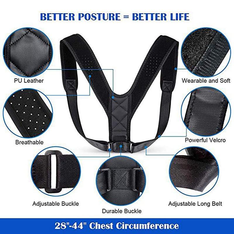 Adjustable Shoulder Straps, Support Belt, Back Posture Correction Device, Clavicle Lumbar Spine Back Shoulder Correction Posture