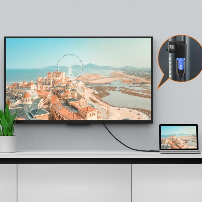 Кабель-удлинитель Конвертер Адаптер Подходит для ПК Ноутбука Компьютера Монитора Проектора 8K 60 Гц 4K 120 Гц 270° Высокое Разрешение