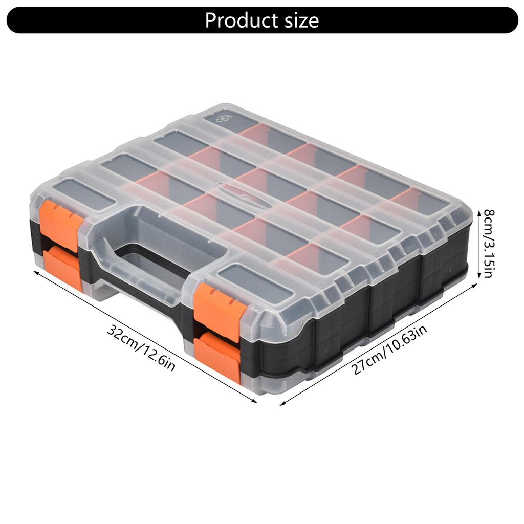Double Side Tools Box Hardware Tool Container Bin Small Parts Storage Case Plastic Sorting Box Display Storage Case