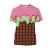 Ice Cream Fashion 3D Printed Men's T-Shirt Summer Quick Dry Breathable Comfortable Outdoor Exercise Daily