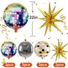 12 PCS Large Disco Style Balloons Silver Gold 4D Ball Balloon Metallic Disco Balloons  Home Indoor