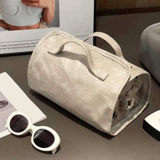 Сворачивающаяся косметичка Дорожная косметичка с 4 съемными прозрачными органайзерами для женщин Кошельки Складная туалетная