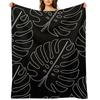 Minimalistic Monstera Throw Blanket Blankets For Bed Bed Fashionable manga heavy to sleep Blankets
