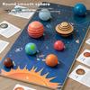 1 Set Kids Solar System Toy with 8 3D Sun Planets 9 Cards Model Universe Astronomical Science Learning STEM Educational Wooden Puzzle Board Game Boys