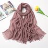Solid Color Linen Scarf for Women  Spring and Summer New Cotton Candy Monochrome Warm Gauze Scarf Travel Sunscreen Shawl