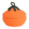 Halloween Woven Pumpkin Basket with Lid Empty Rope Woven Basket Trick or Treat Pumpkin Storage Bin Candy Snack Container