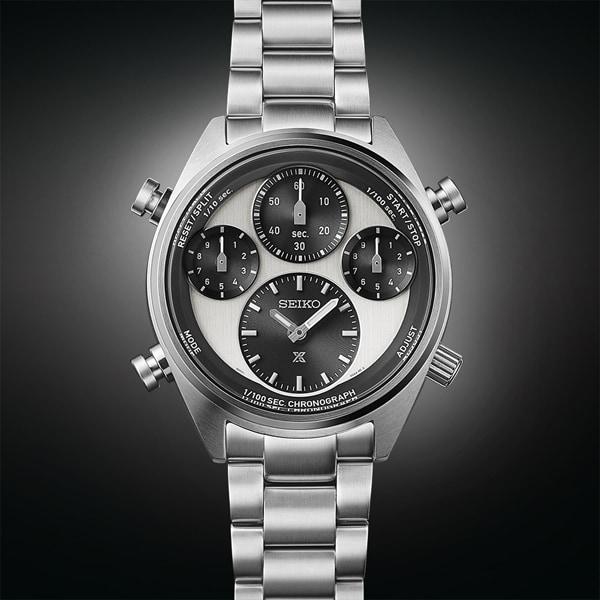 Seiko Мужской SBER001 (PROSPEX SPEEDTIMER Solar Chronograph с металлическим ремешком для мужчин) Круглые часы, серебро